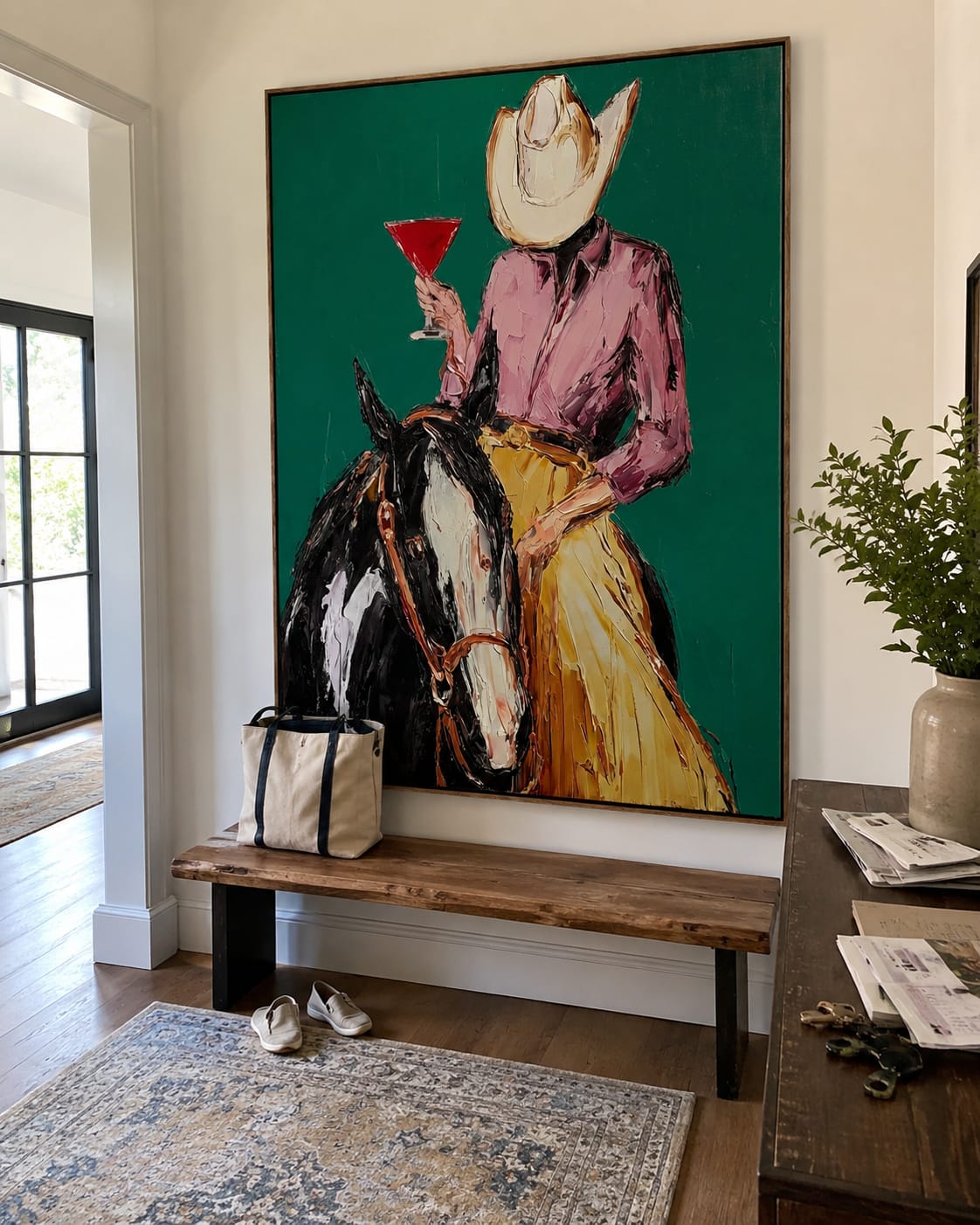 Customer photo review of Saddle Toast-Cowgirl Horse Painting