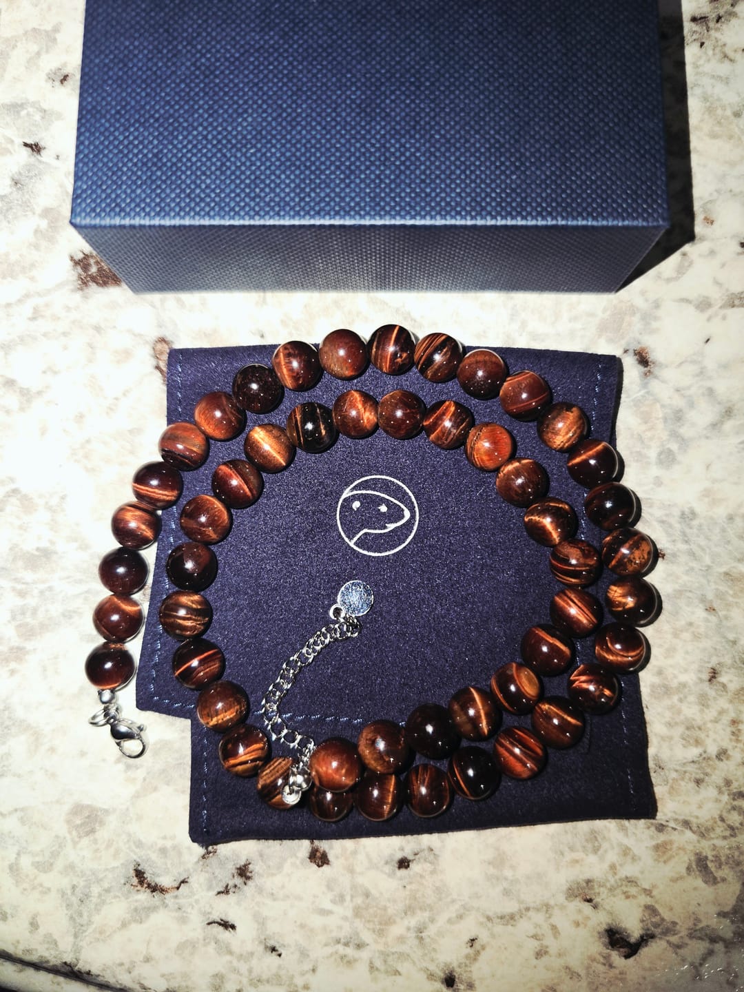 Customer photo review of Red Tiger Eye Beaded Necklace