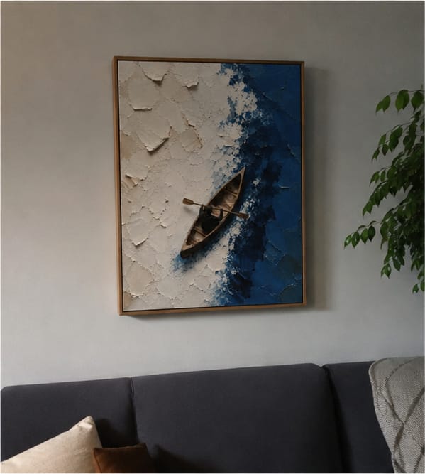 Customer photo review of Blue Ocean Kayak Canvas Wall Art