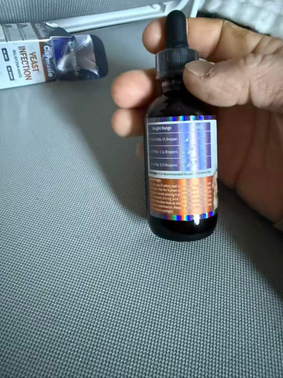 Customer photo review of Fórmula Veterinaria Natural para Eliminar Hongos en Perros.