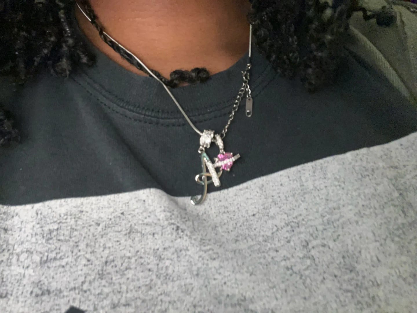 Customer photo review of Celeste Initial Necklace
