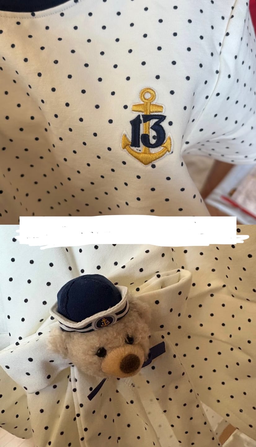 Customer photo review of 13DE MARZO Sailor Bear Polka Dot  T-Shirt