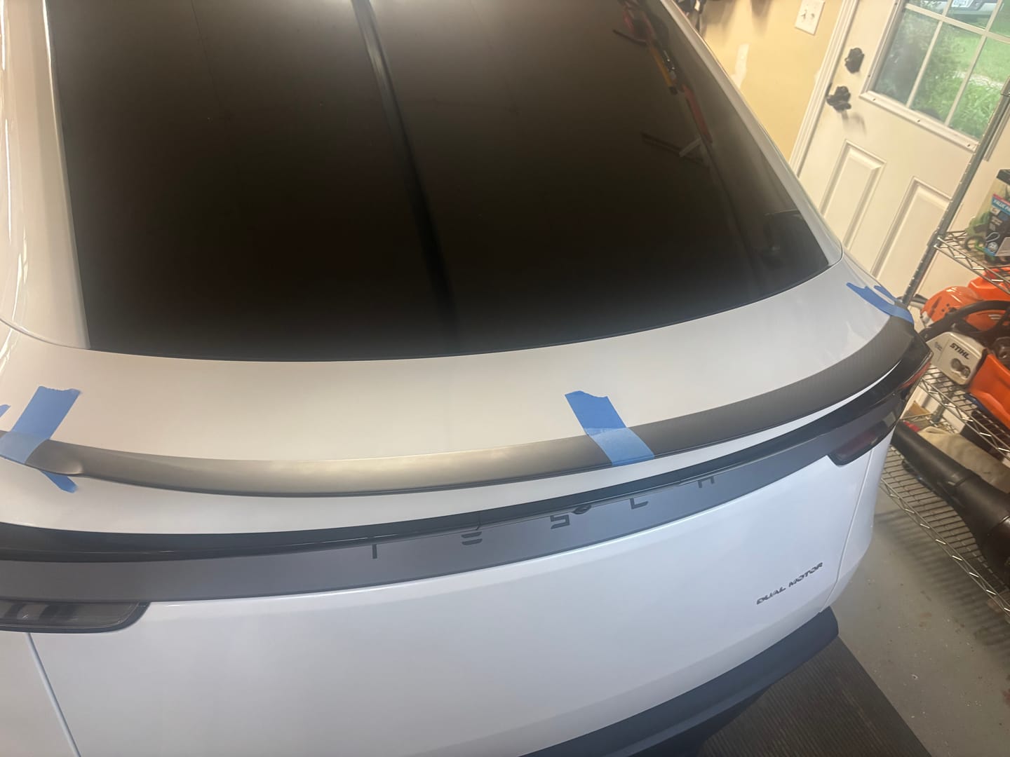 Customer photo review of Real Carbon Fiber Performance Spoiler for Model Y