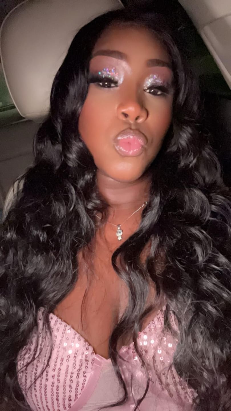 Customer photo review of Wavymy Wear Go Body Wave Glueless Wig Pre-Cut Lace Closure Wig Pre-Plucked Natural Hairline 180% Density Human Hair
