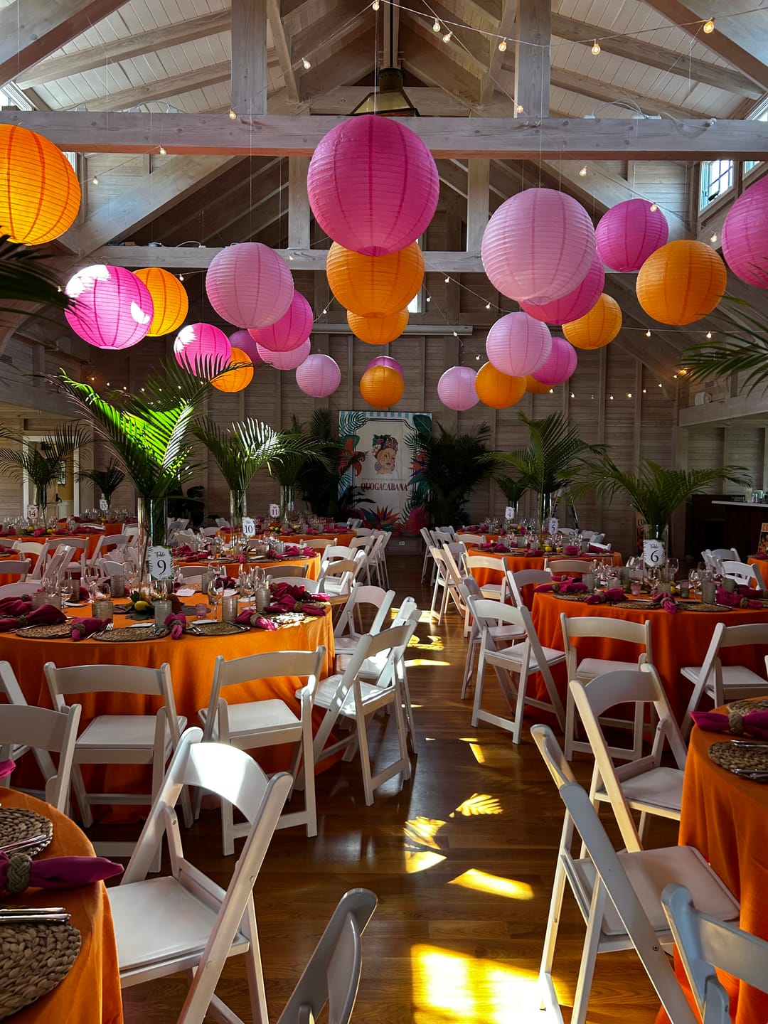 Customer photo review of 5-PACK 24" Orange Round Paper Lantern, Even Ribbing, Chinese Hanging Wedding & Party Decoration