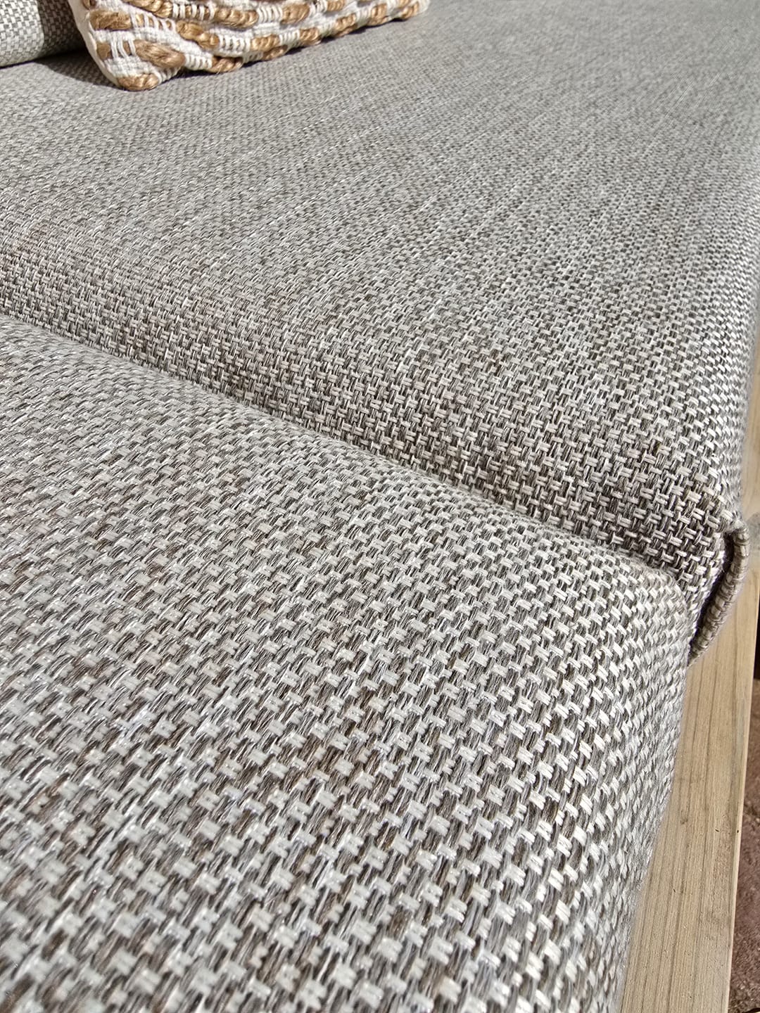 Customer photo review of Basket Weave Outdoor Upholstery Fabric