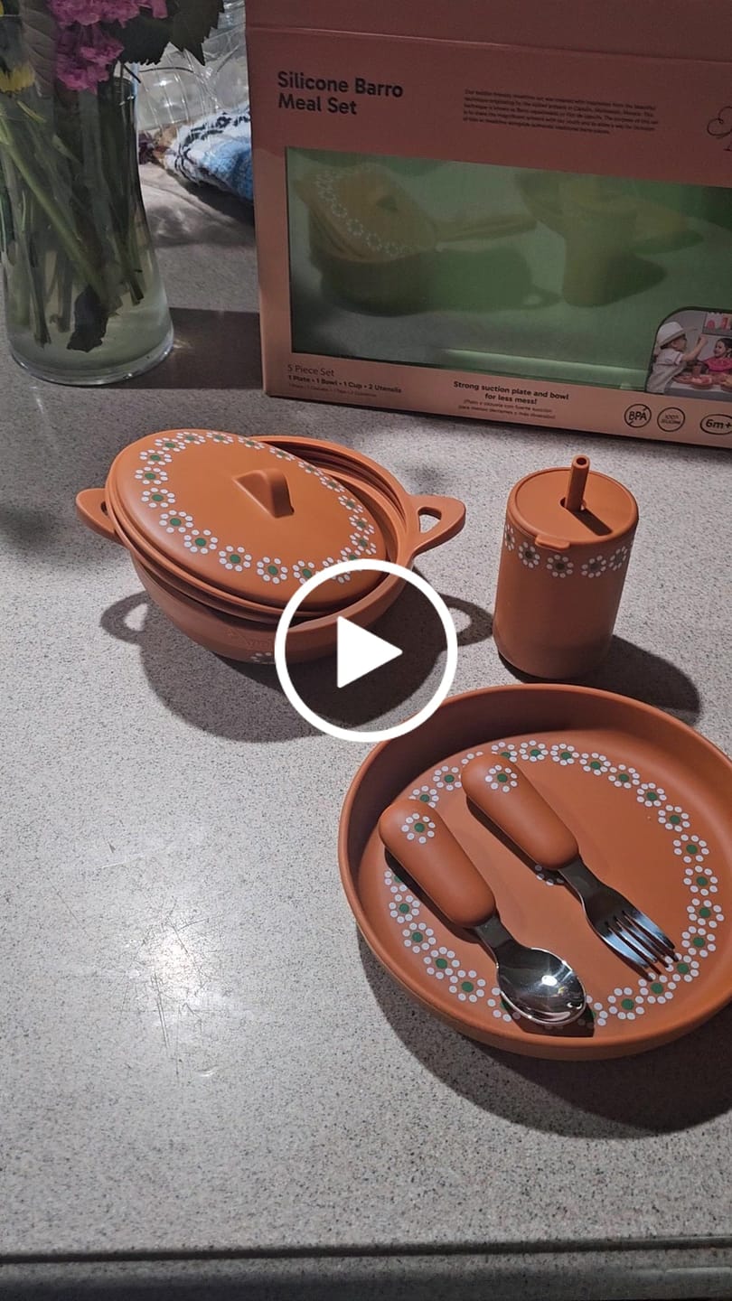 Customer video review of Mexican Clay Plate Baby Mexican Inspired Silicone Barro Meal Set