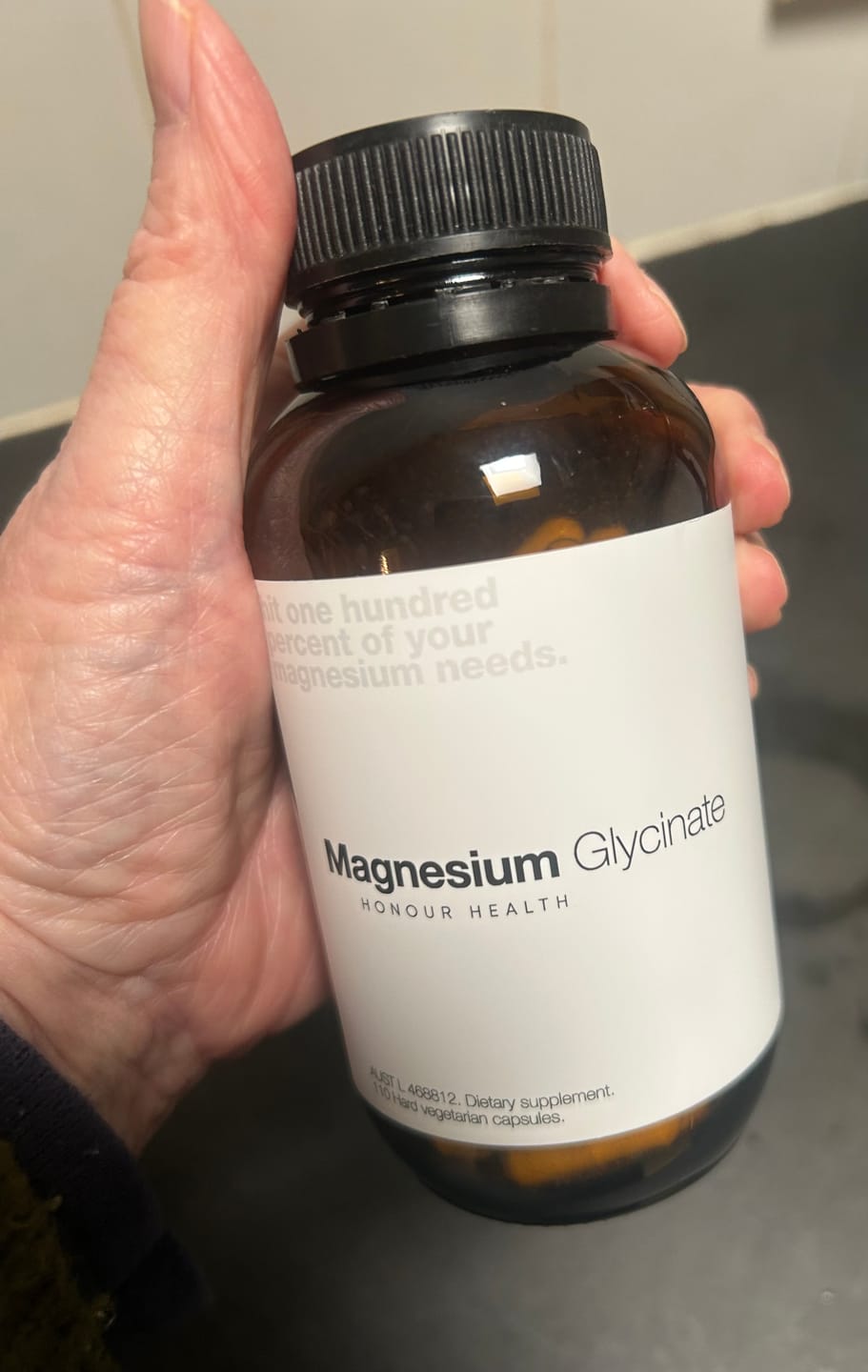 Customer photo review of Magnesium Glycinate (Pure & Unbuffered) - 110 Capsules
