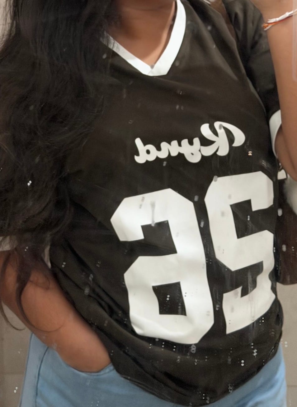 Customer photo review of Lucky Twenty Six Oversized Sport Tee Dark Brown