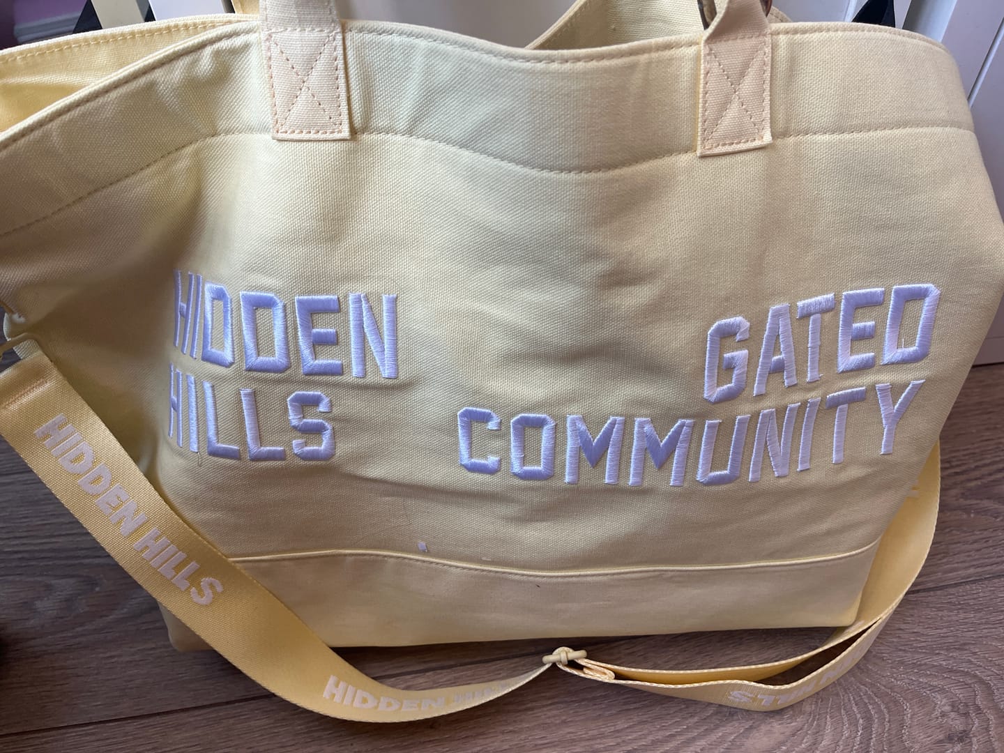 Customer photo review of GATED COMMUNITY CANVAS SHOPPER BAG BUTTER YELLOW
