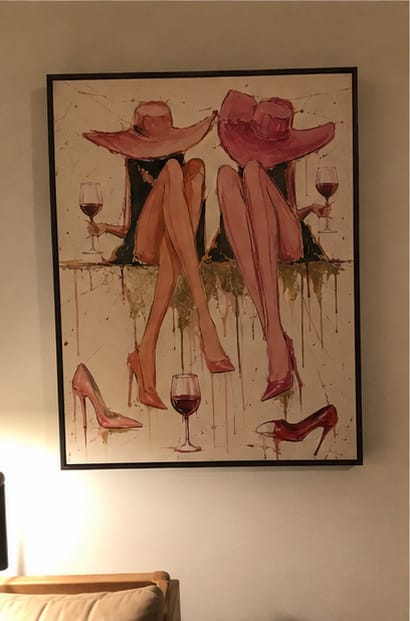Customer photo review of Girls Night Wine Canvas Wall Art