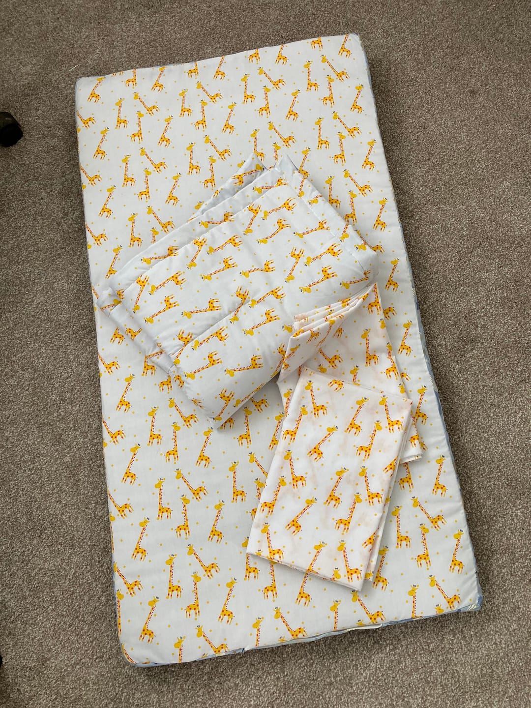 Customer photo review of Giraffes on White Polycotton Fabric