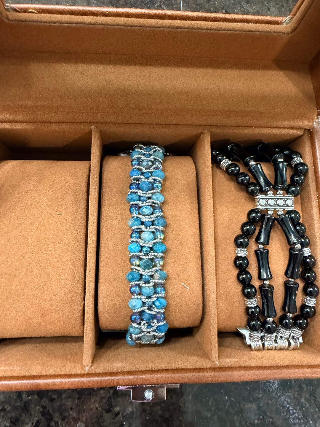 Customer photo review of Moonlight Agate Stretch Apple Watch Strap