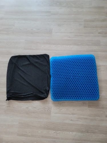 Customer photo review of Cojín de gel viscoelástico con forma de panal