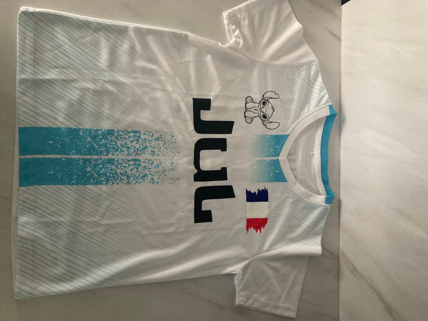 Customer photo review of MAILLOT PR1MEKIDS BLANC