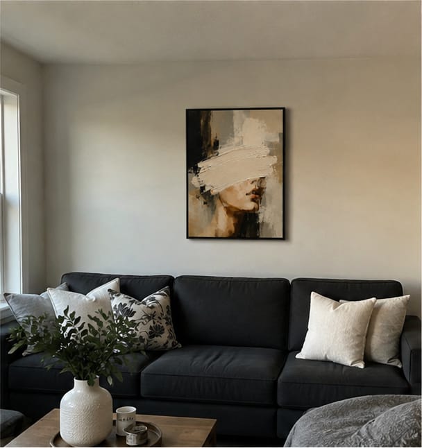 Customer photo review of Abstract Neutral Woman Canvas