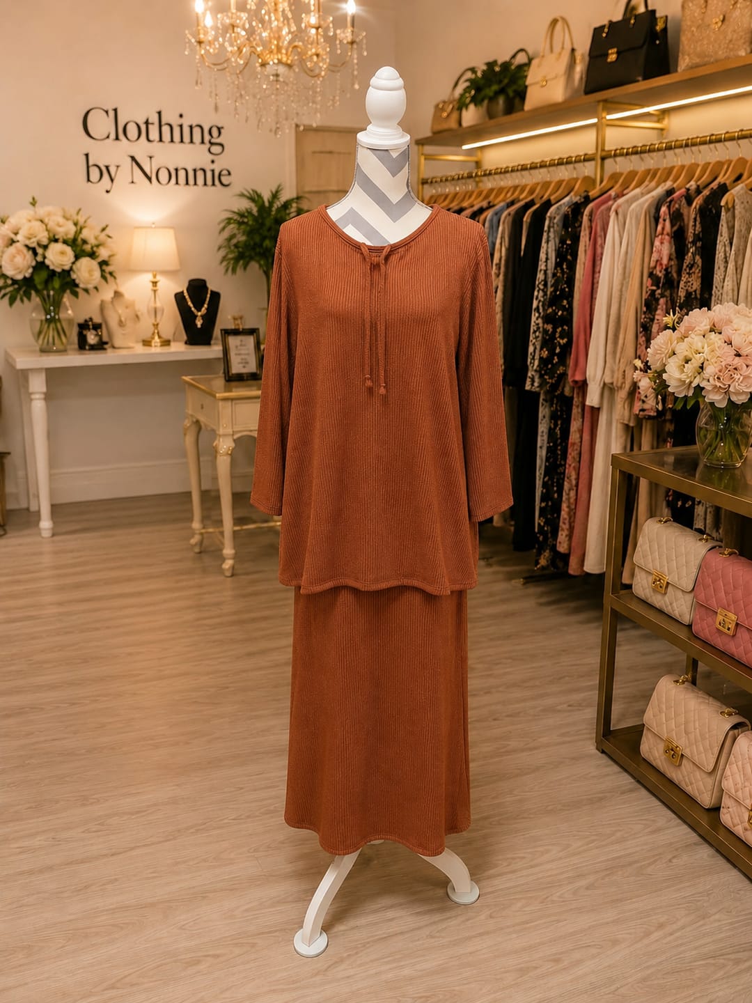Customer photo review of Jacquard Double Knit Rib Stretch Fabric - KNT4463