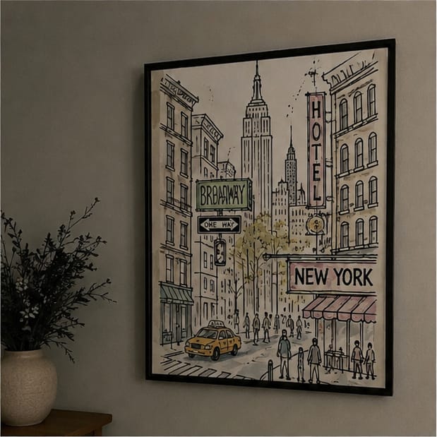 Customer photo review of New York City Sketch Canvas Wall Art