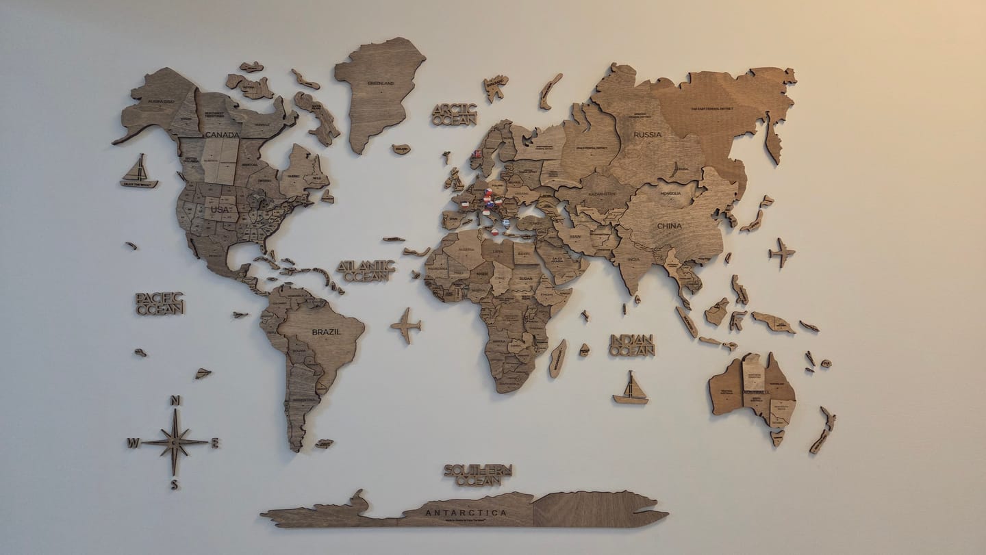 Customer photo review of 3D Wooden World Map Terra