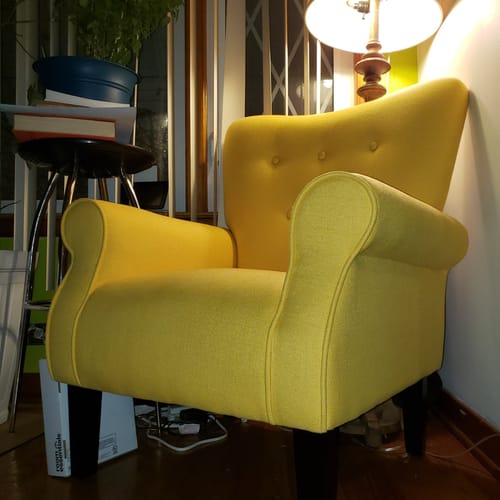 Customer photo review of Allston High Back Upholstered Accent Armchair