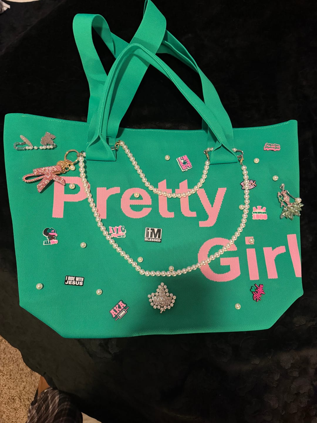 Customer photo review of Pretty Girl Signature Carryall - Green