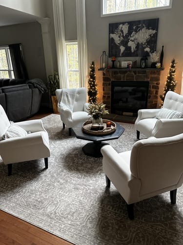 Customer photo review of Allston High Back Upholstered Accent Armchair