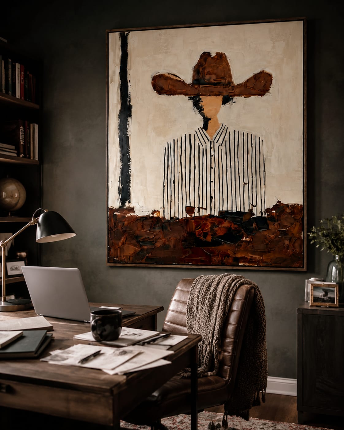 Customer photo review of Western Cowboy Wall Art｜Pinstripe Rancher