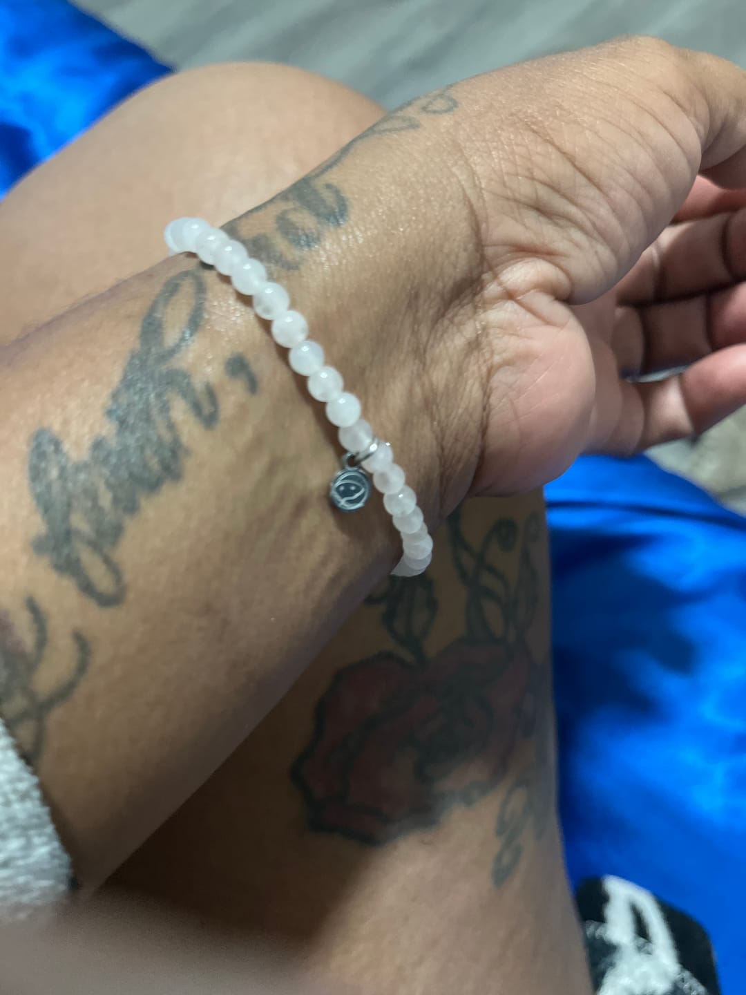 Customer photo review of Rose Quartz Bracelet Mini