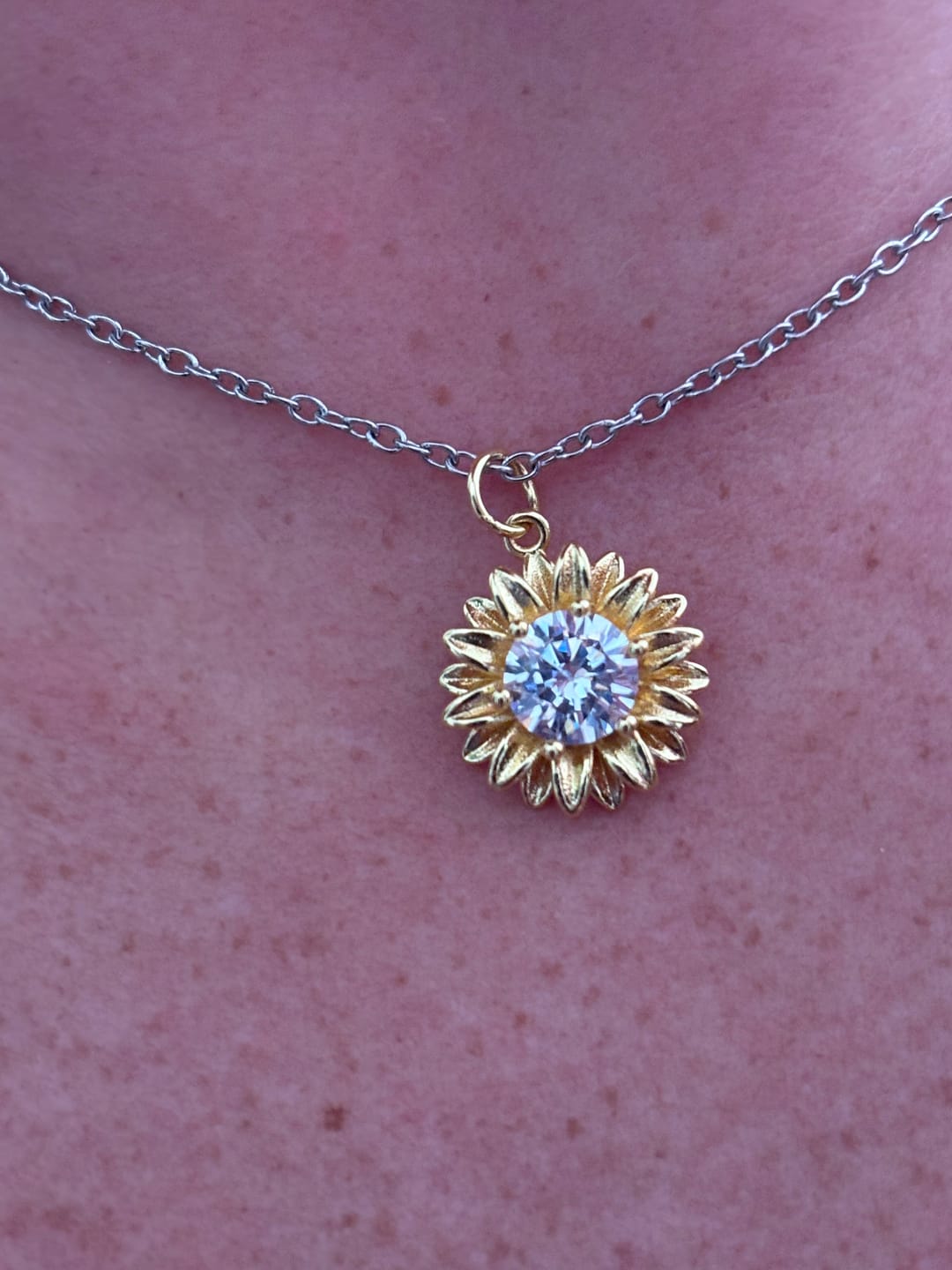 Customer photo review of Sunflower Necklace