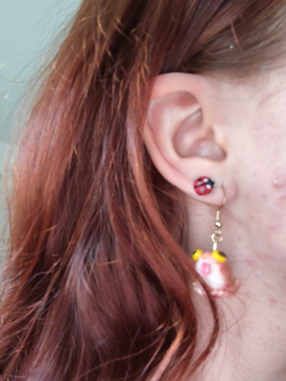 Customer photo review of Silly Toad Earrings