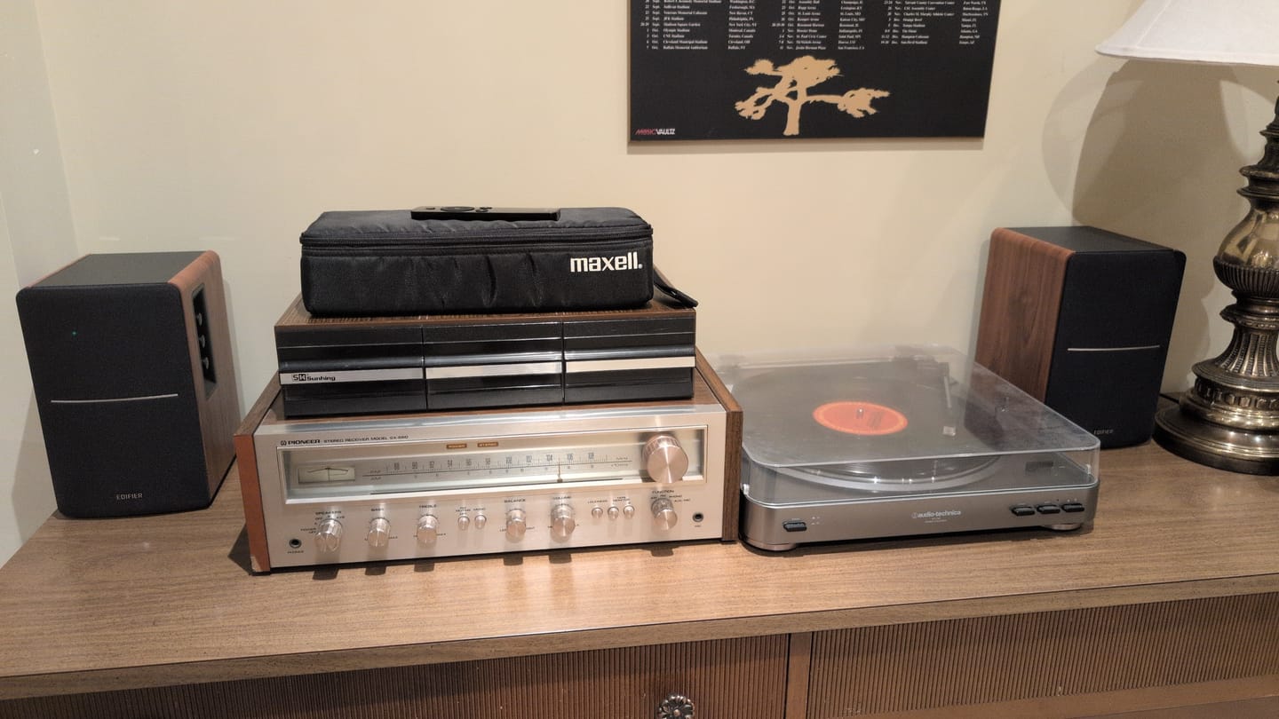 Customer photo review of R1280Ts Active Bookshelf Speakers