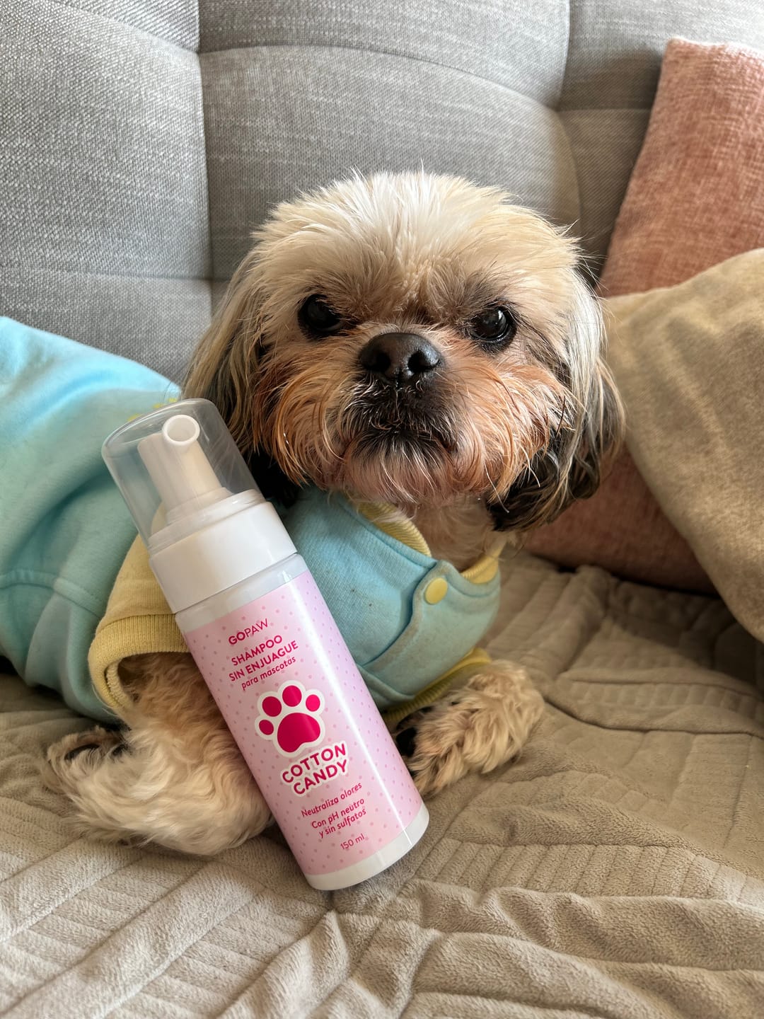 Customer photo review of Shampoo sin Enjuague para Mascotas — Cotton Candy · 150 ml