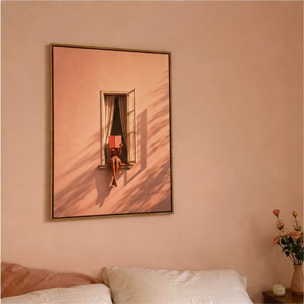 Customer photo review of Woman Reading Canvas Wall Art