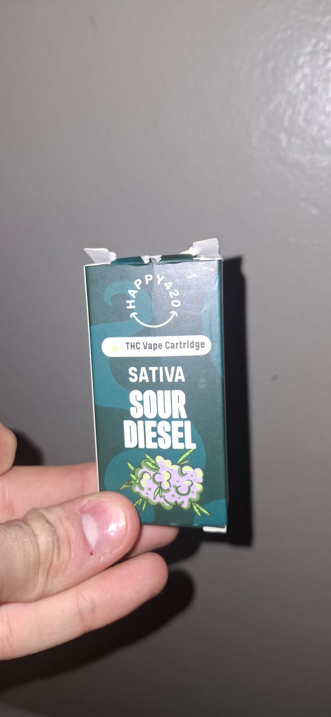Customer photo review of THC Vape 1ml Postless Cartridge – Sour Diesel