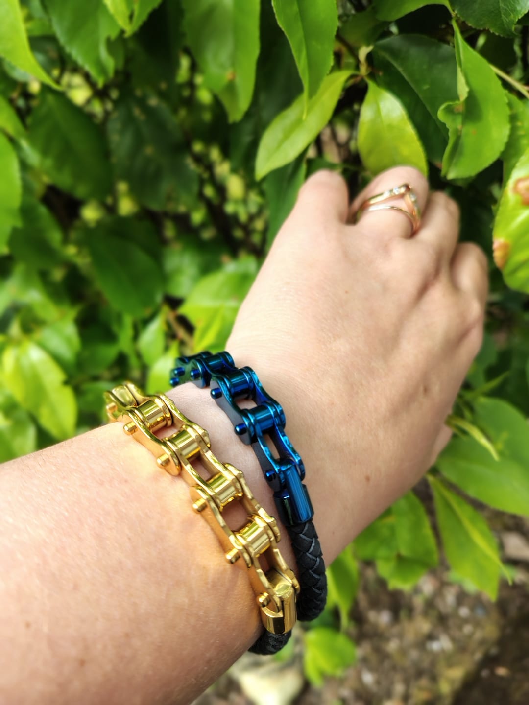 Customer photo review of Cycolinks Leather Bike Chain Bracelet