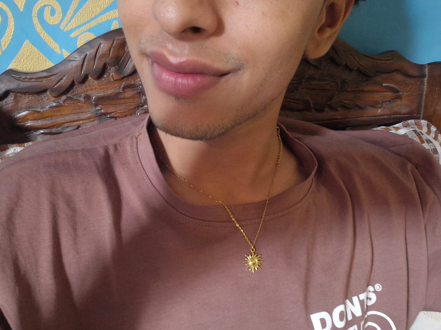 Customer photo review of Glowing Sun Necklace
