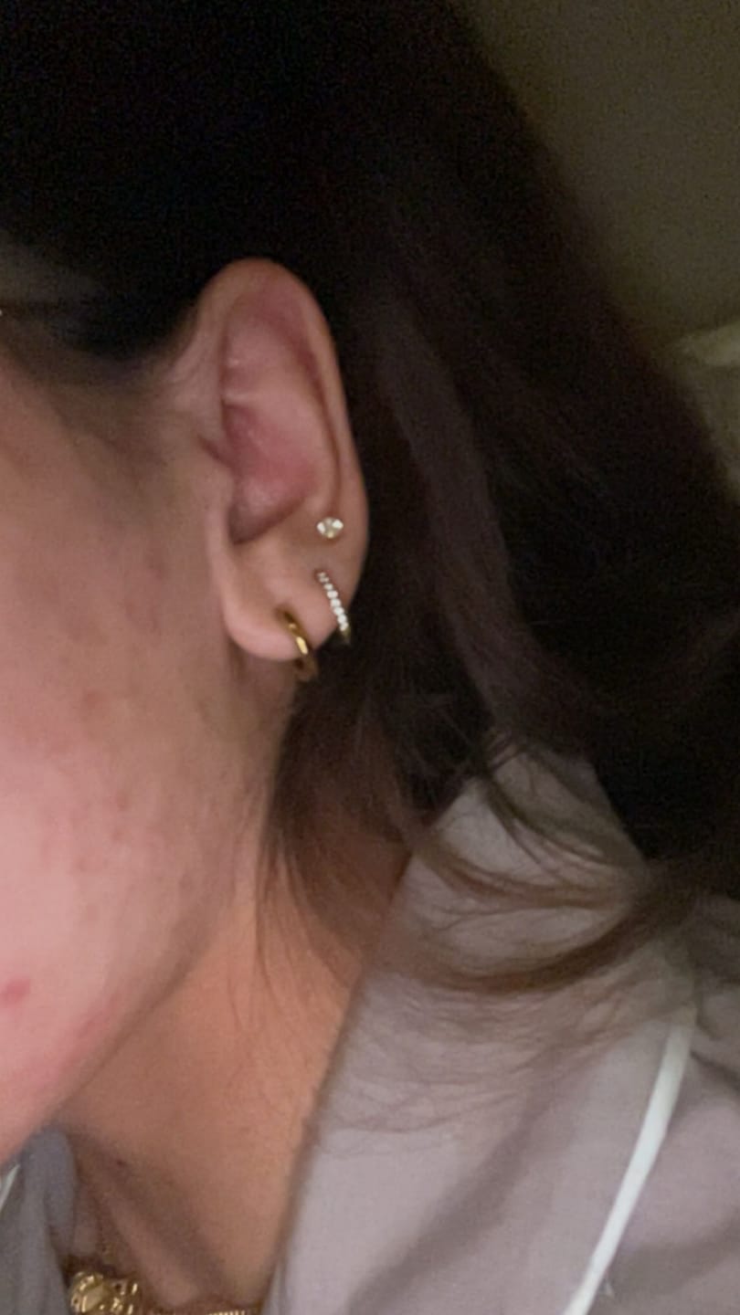Customer photo review of Eternity Hoop Earrings
