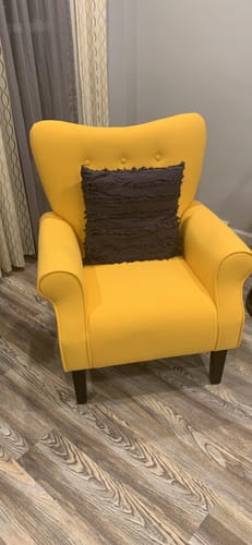 Customer photo review of Allston High Back Upholstered Accent Armchair