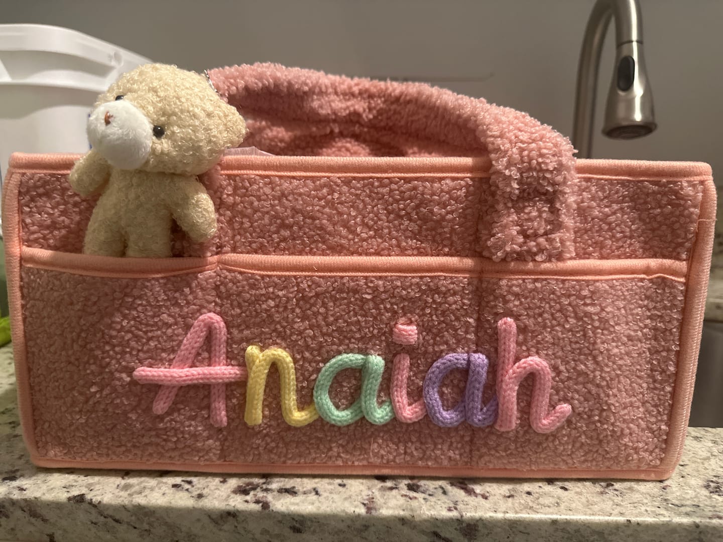 Customer photo review of K&C - Personalized Baby Storage Basket