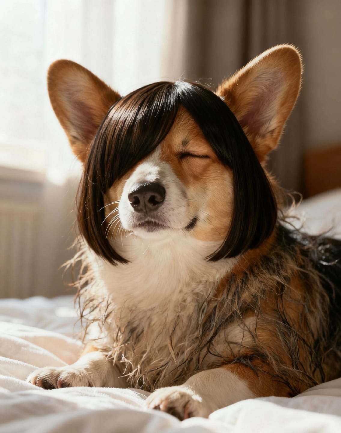 Customer photo review of Funny Pet Wig Costume Collection