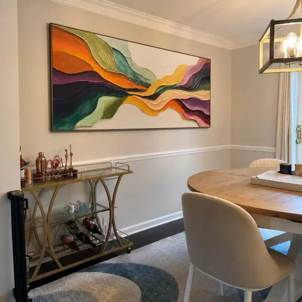 Customer photo review of Chromatic Tides Textured Wall Art