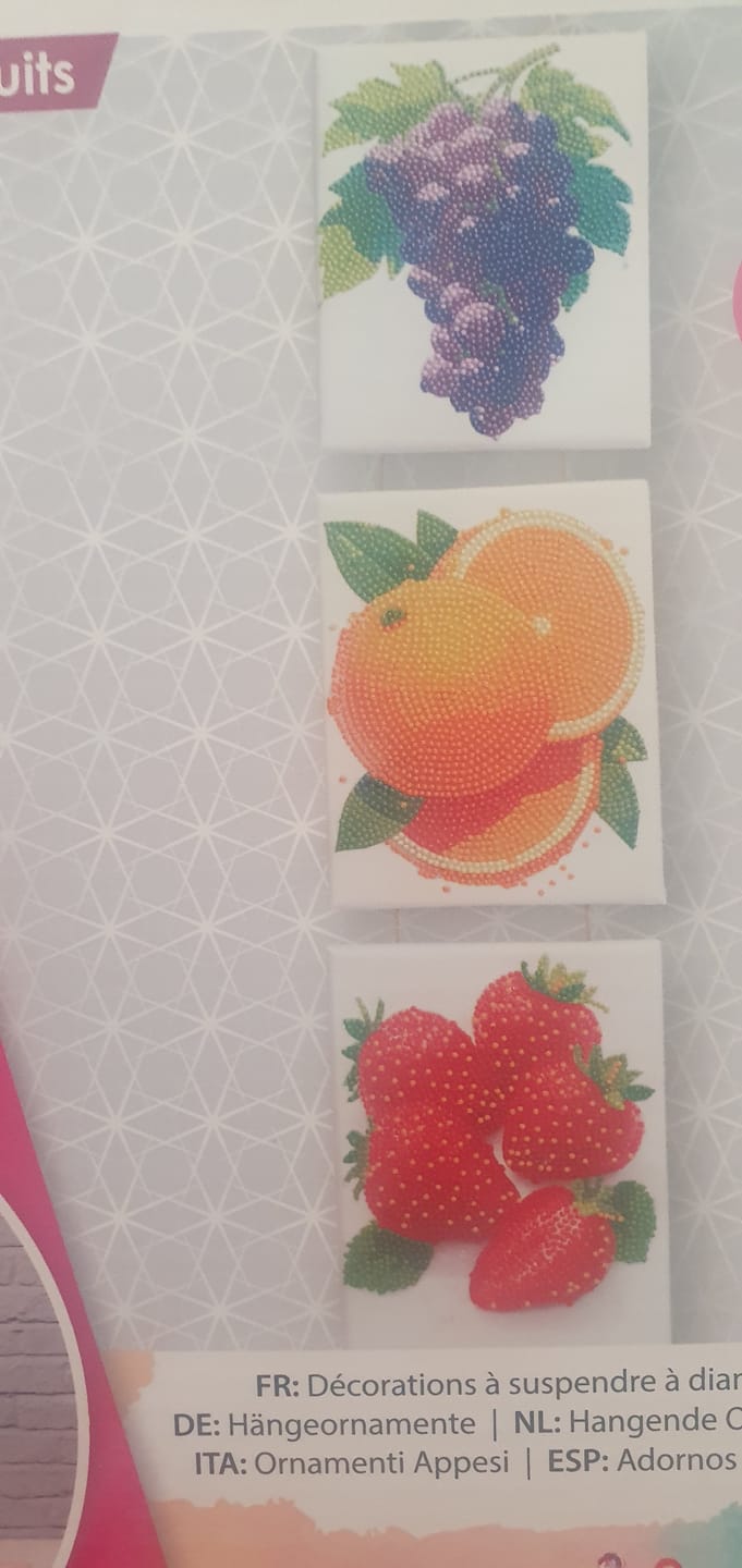 Customer photo review of Fruits Crystal Art Hanging Canvas Decoration Kit