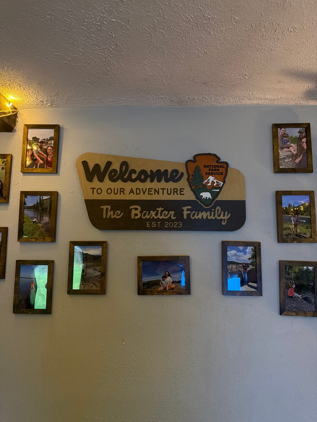 Customer photo review of 3D National Park Service Family Name Welcome Sign (Bear Design)