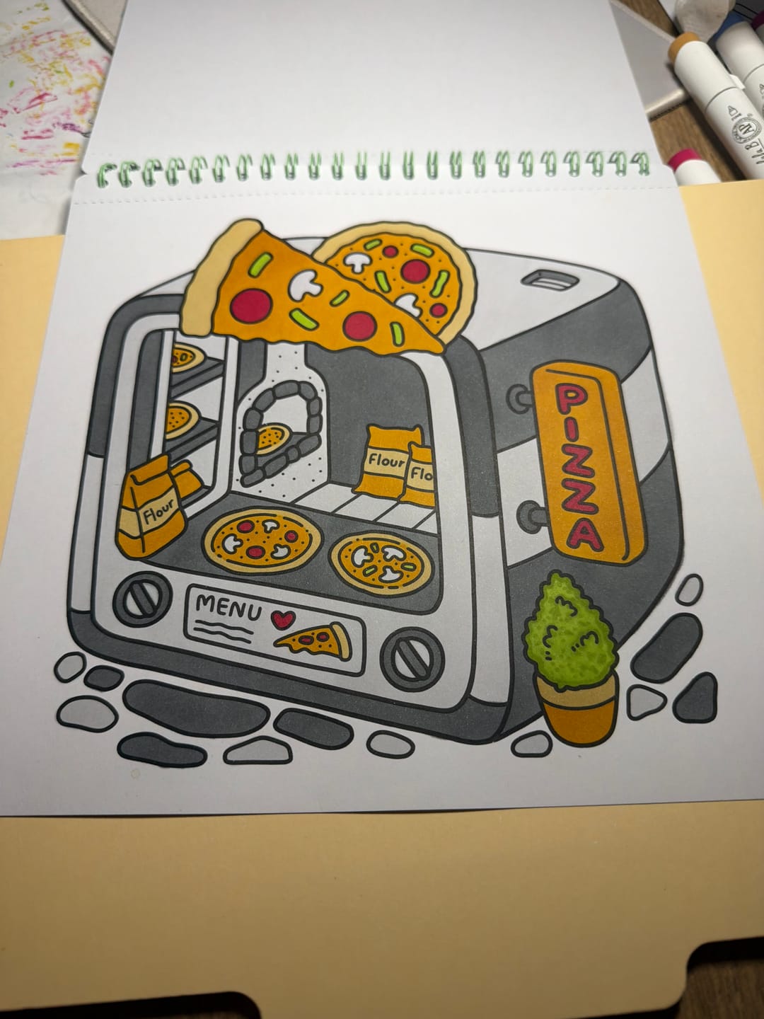 Customer photo review of Ohuhu Honolulu 168 Colors Dual Tips Alcohol Art Markers (New Color Codes)