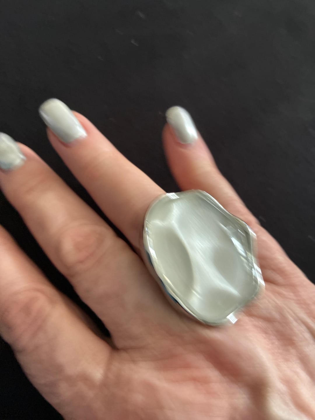 Customer photo review of LoveEcho Natural Stone Crystal Ring