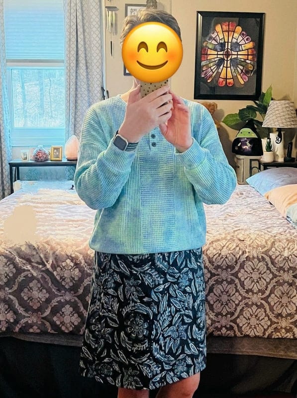 Customer photo review of Casual Striped Waffle Sweatshirt