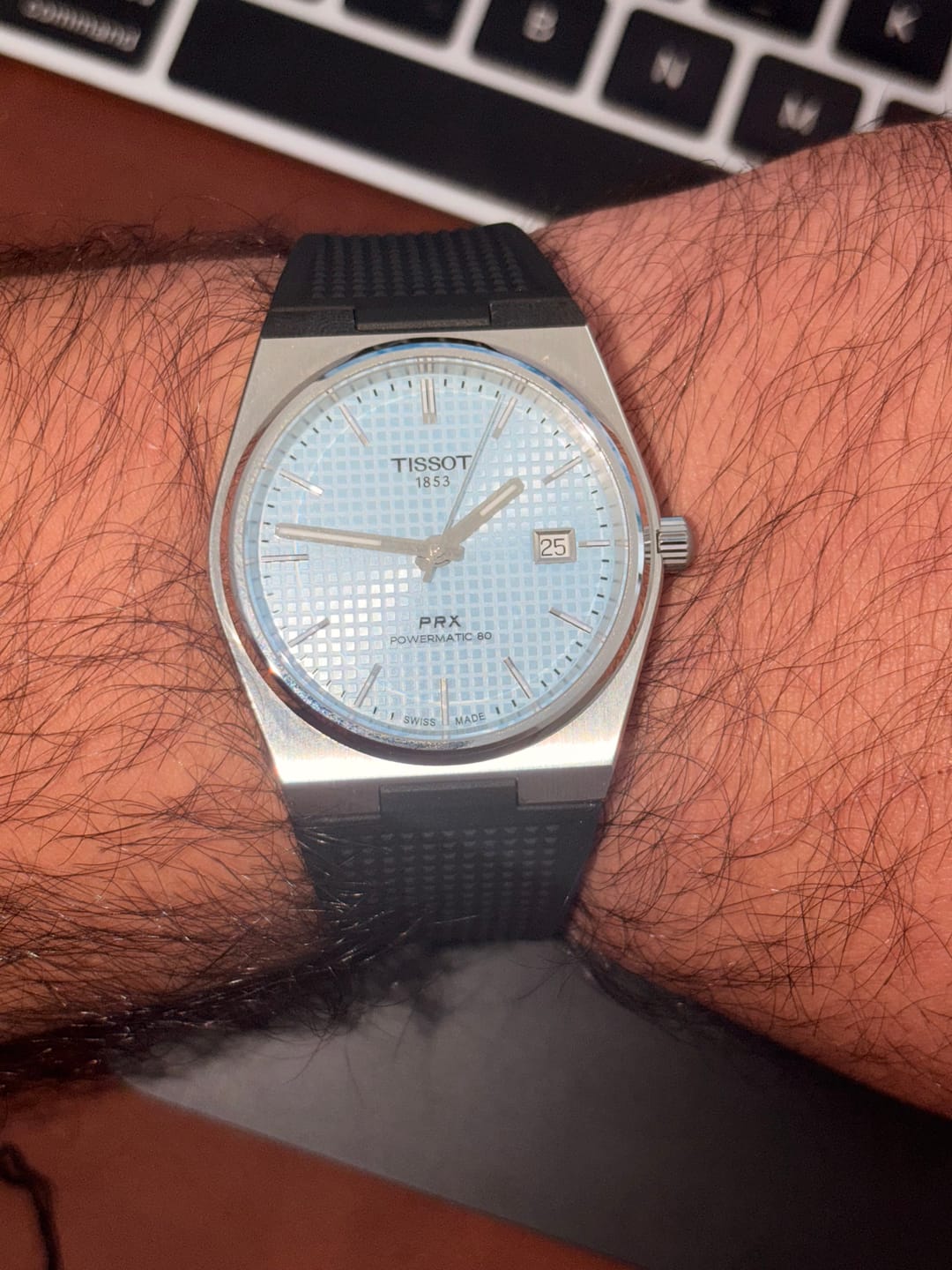 Customer photo review of Correa Tissot Caucho Negra para PRX T852048462
