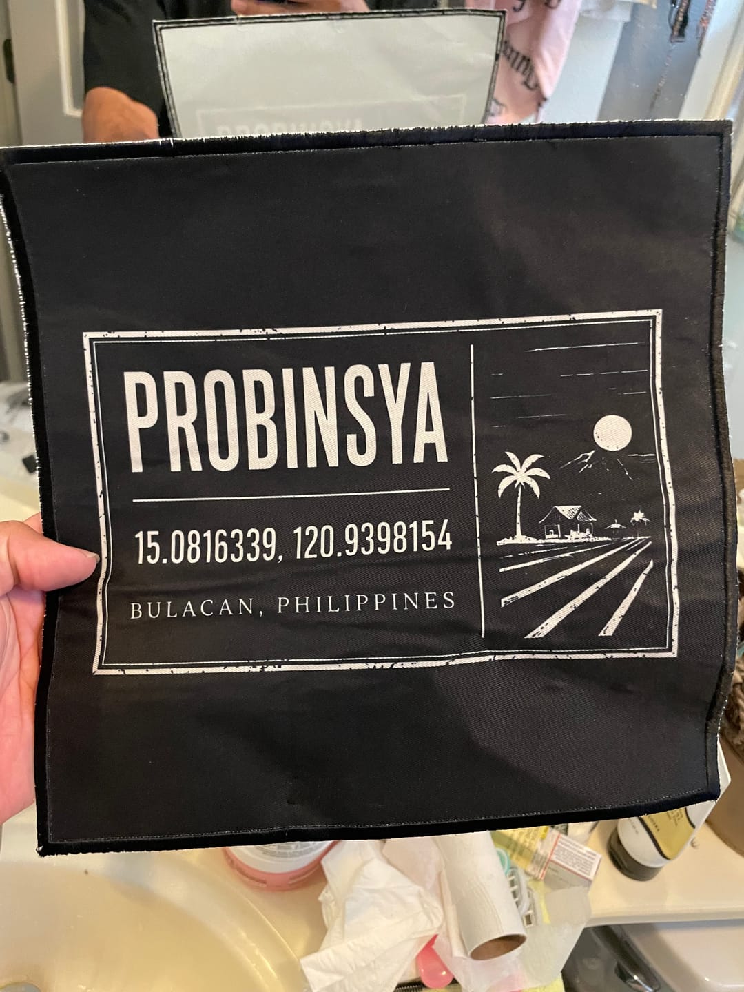 Customer photo review of Build Your Own Custom Sublimated Patches — Square
