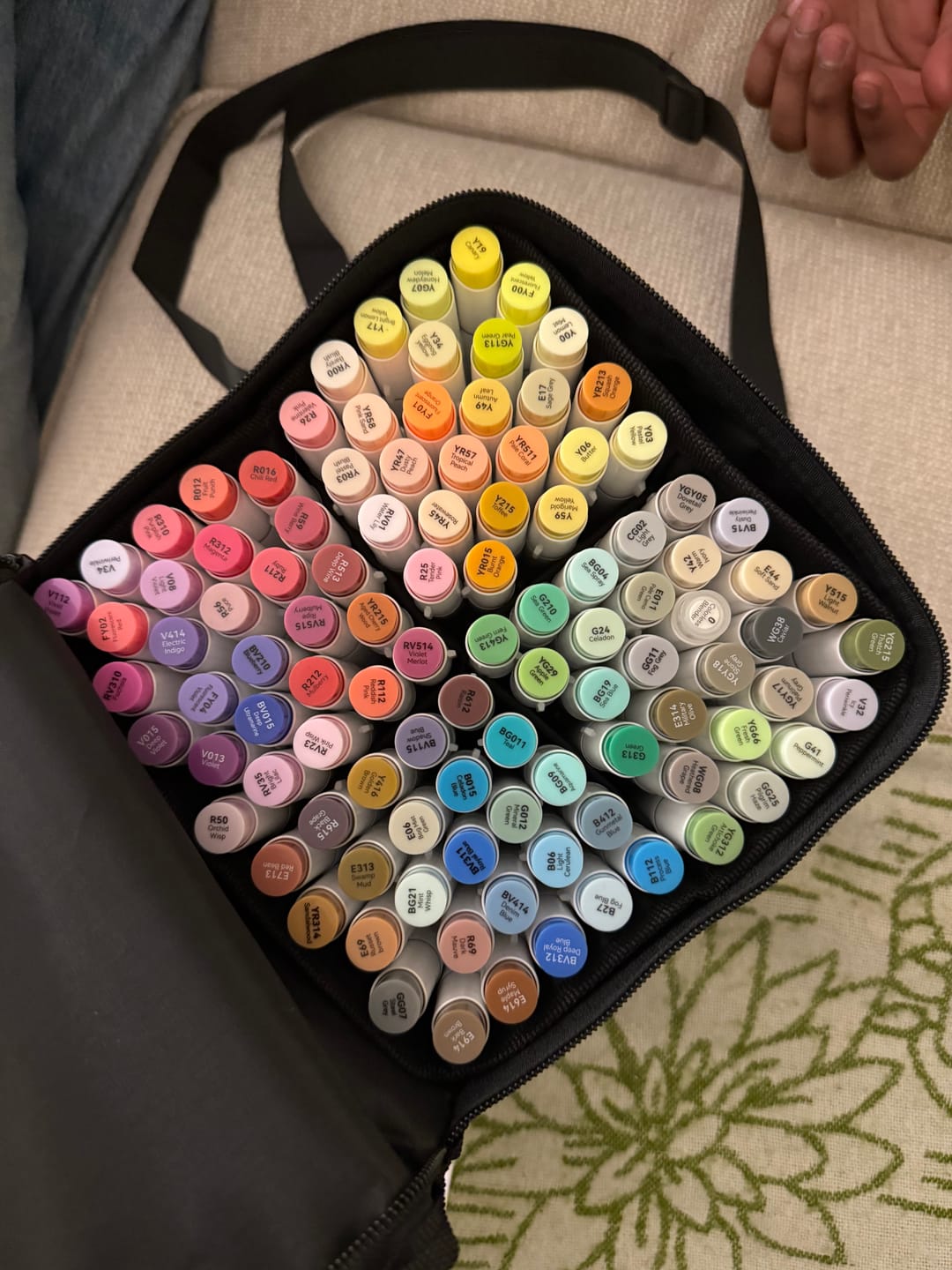 Customer photo review of Ohuhu Honolulu 104 Colors Dual Tips Alcohol Art Markers (New Color Codes)