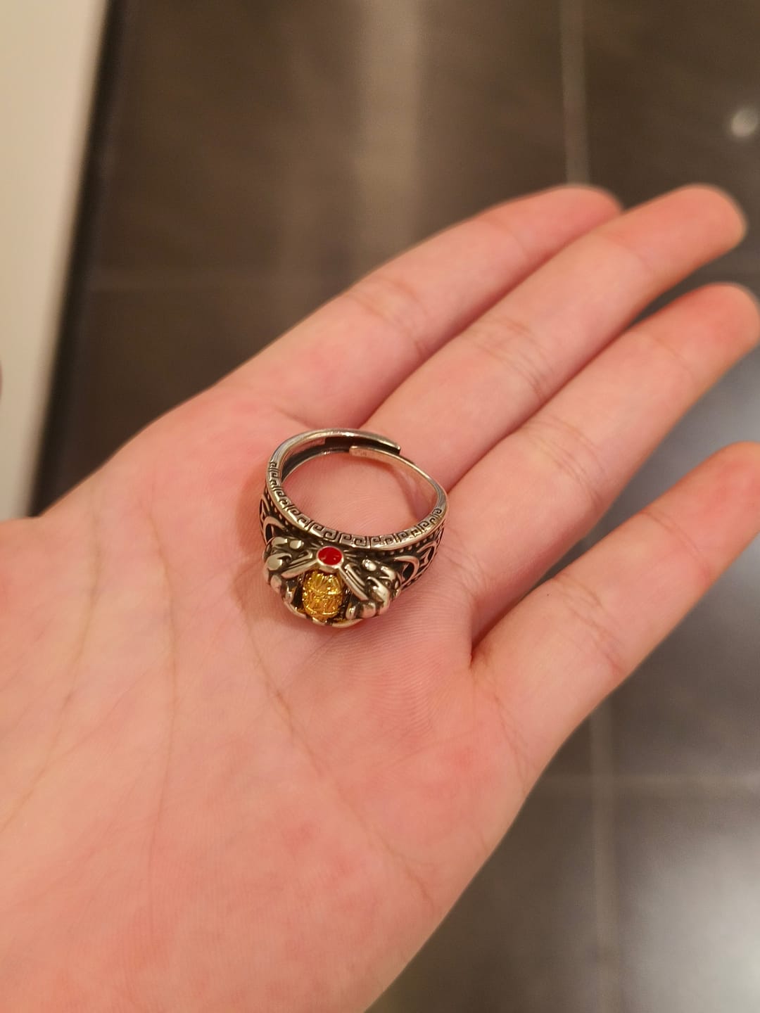 Customer photo review of FuAttract Wealth Protection & Confidence Pixiu Rotating Lucky Ring